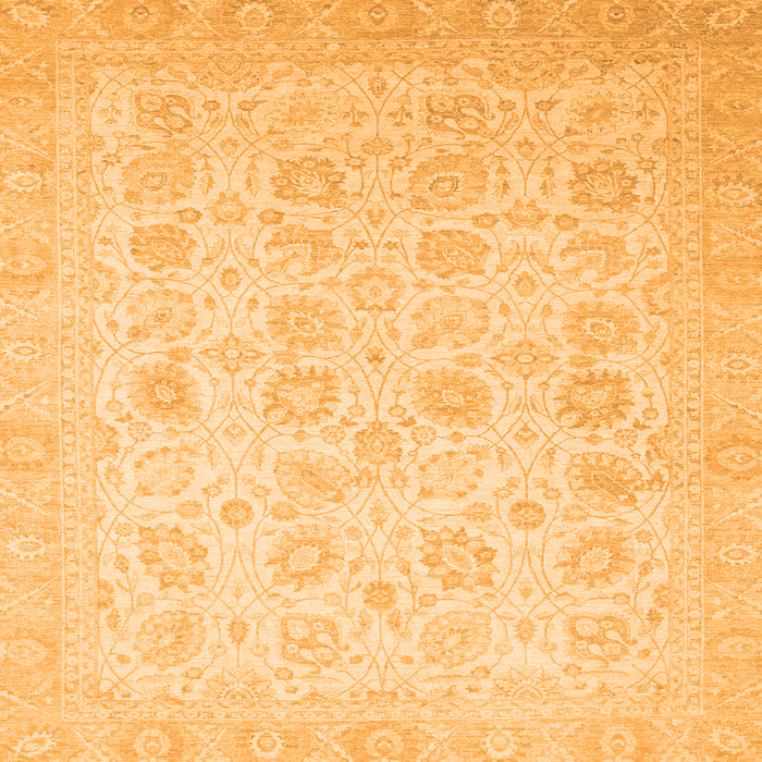 Square Machine Washable Oriental Orange Traditional Area Rugs, wshabs2677org