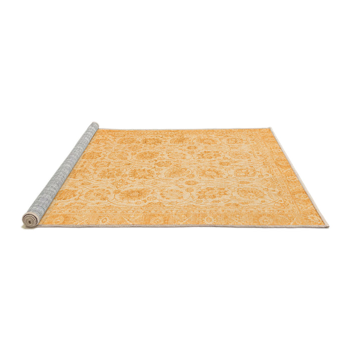 Sideview of Machine Washable Oriental Orange Traditional Area Rugs, wshabs2677org
