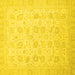 Square Oriental Yellow Traditional Rug, abs2677yw