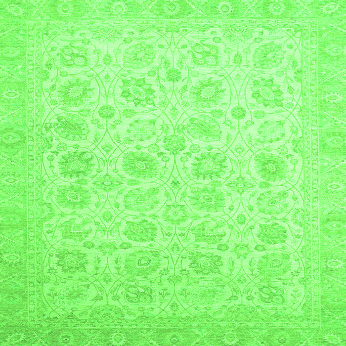Square Machine Washable Oriental Green Traditional Area Rugs, wshabs2677grn