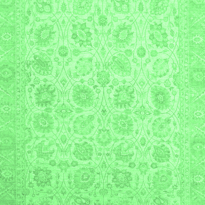 Machine Washable Oriental Emerald Green Traditional Area Rugs, wshabs2677emgrn