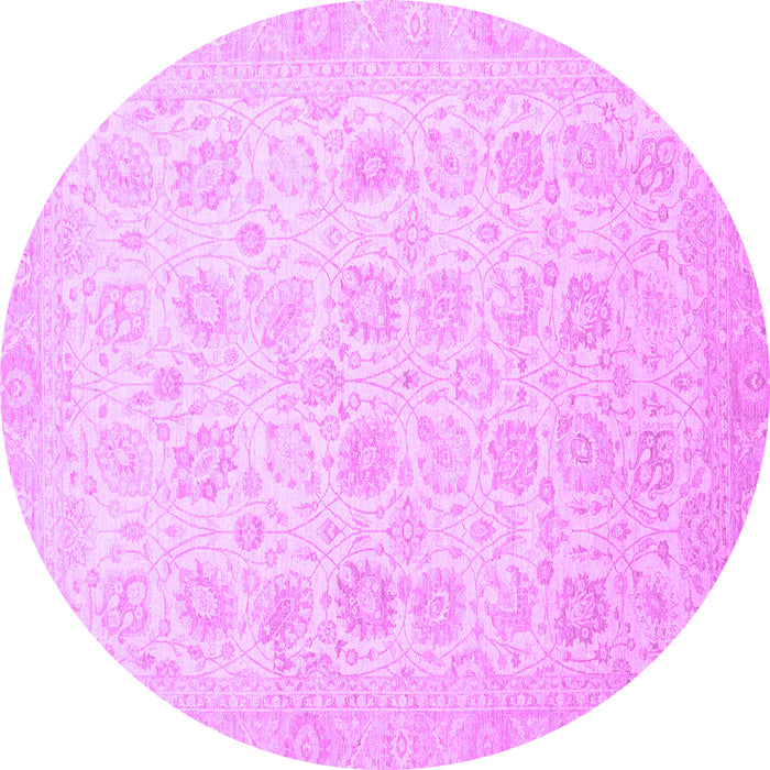 Round Oriental Purple Traditional Rug, abs2677pur