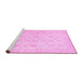 Sideview of Machine Washable Oriental Pink Traditional Rug, wshabs2677pnk