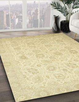 Machine Washable Abstract Yellow Rug in a Family Room, wshabs2677
