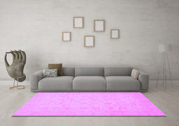 Machine Washable Oriental Purple Traditional Area Rugs in a Living Room, wshabs2678pur