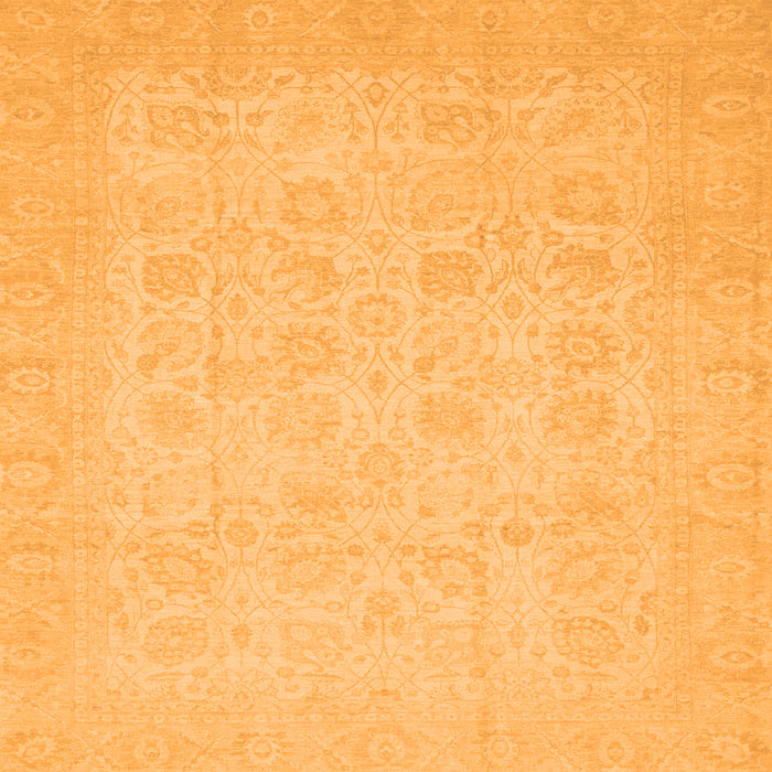 Square Machine Washable Oriental Orange Traditional Area Rugs, wshabs2678org
