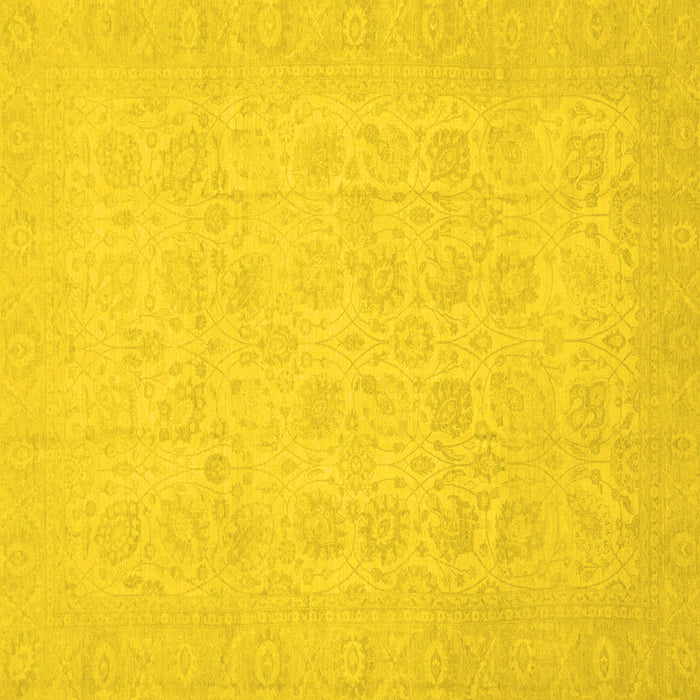 Square Machine Washable Oriental Yellow Traditional Rug, wshabs2678yw