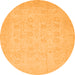 Round Oriental Orange Traditional Rug, abs2678org