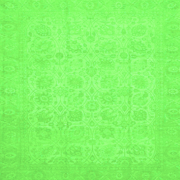 Square Machine Washable Oriental Green Traditional Area Rugs, wshabs2678grn