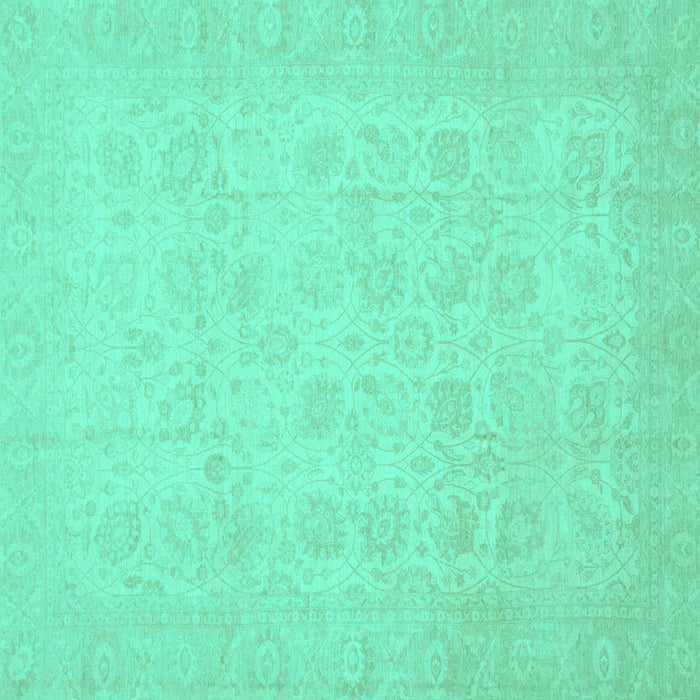 Square Oriental Turquoise Traditional Rug, abs2678turq