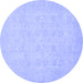 Round Oriental Blue Traditional Rug, abs2678blu