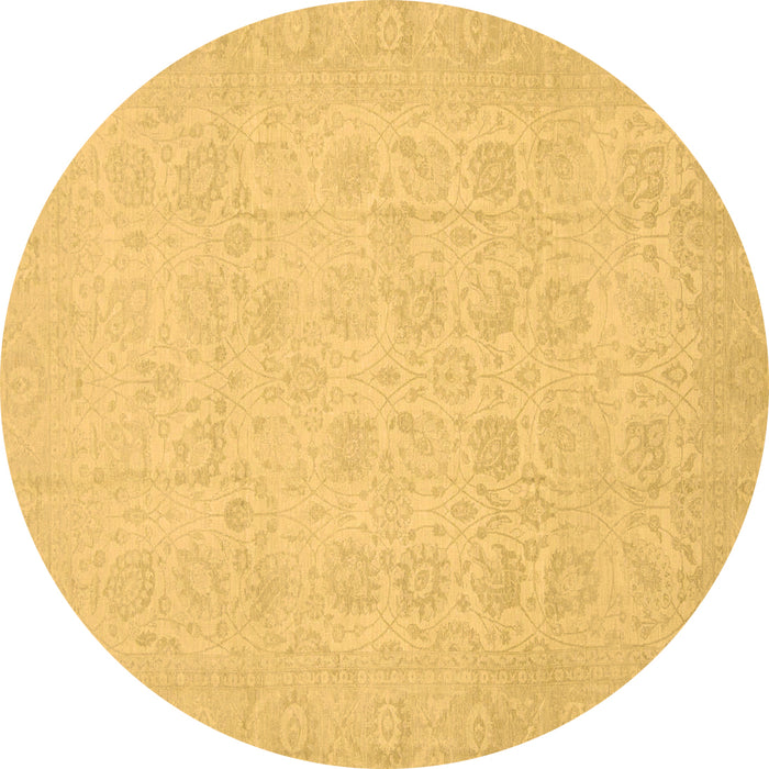 Round Oriental Brown Traditional Rug, abs2678brn