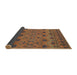 Sideview of Abstract Dark Sienna Brown Modern Rug, abs2679