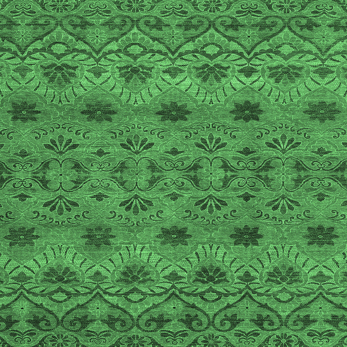 Square Abstract Emerald Green Modern Rug, abs2679emgrn