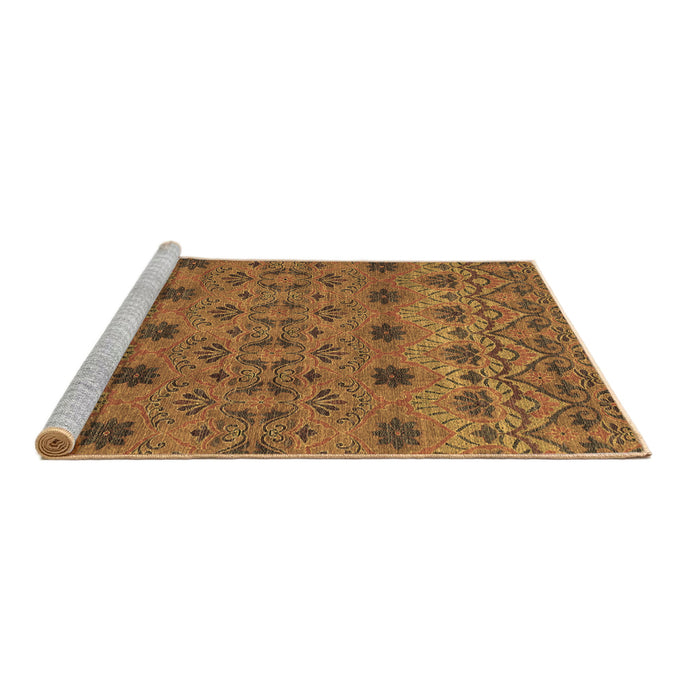 Sideview of Machine Washable Abstract Brown Modern Rug, wshabs2679brn