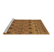 Sideview of Machine Washable Abstract Brown Modern Rug, wshabs2679brn