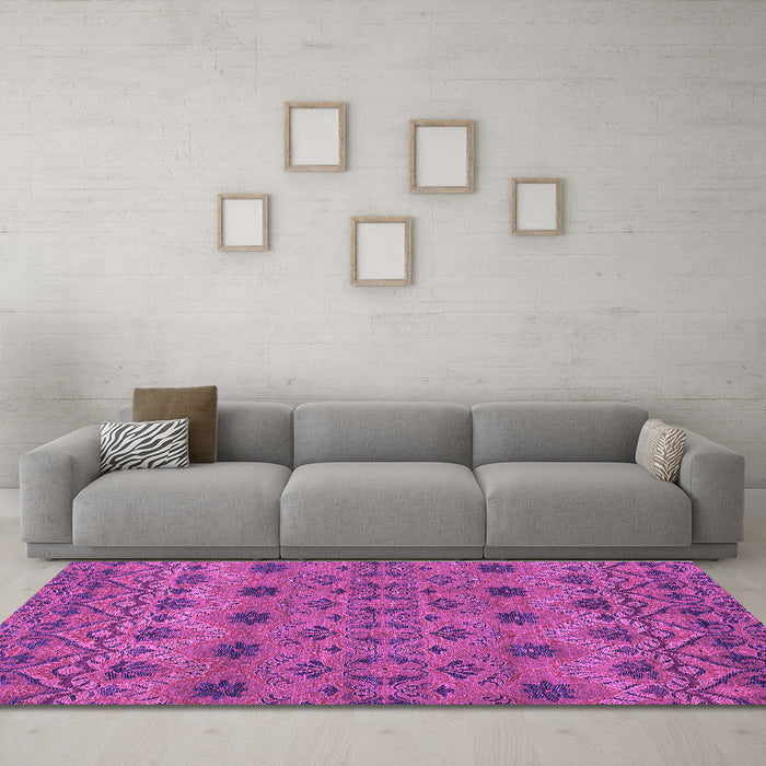 Machine Washable Abstract Purple Modern Area Rugs in a Living Room, wshabs2679pur