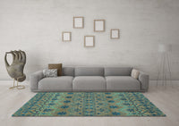 Machine Washable Abstract Light Blue Modern Rug, wshabs2679lblu