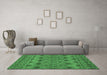 Machine Washable Abstract Emerald Green Modern Area Rugs in a Living Room,, wshabs2679emgrn