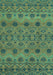 Machine Washable Abstract Turquoise Modern Area Rugs, wshabs2679turq