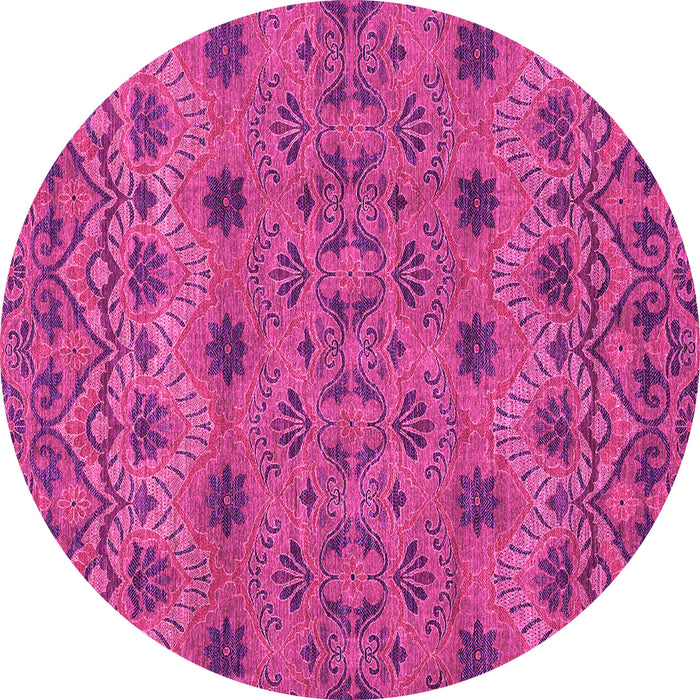Round Abstract Pink Modern Rug, abs2679pnk