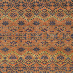 Square Abstract Dark Sienna Brown Modern Rug, abs2679