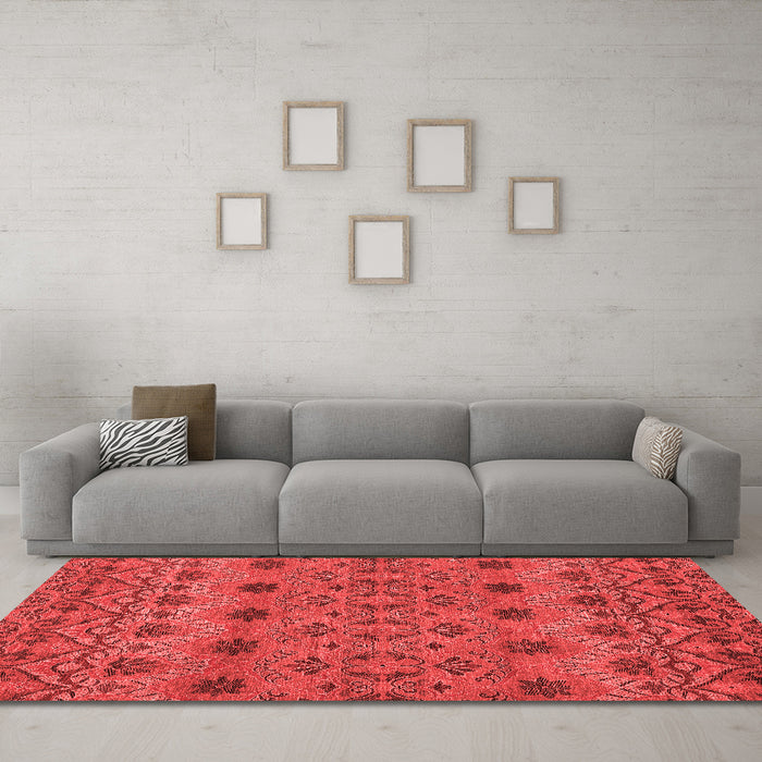 Modern Red Washable Rugs
