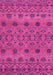 Machine Washable Abstract Pink Modern Rug, wshabs2679pnk