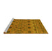 Sideview of Machine Washable Abstract Yellow Modern Rug, wshabs2679yw