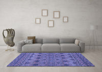 Machine Washable Abstract Blue Modern Rug, wshabs2679blu