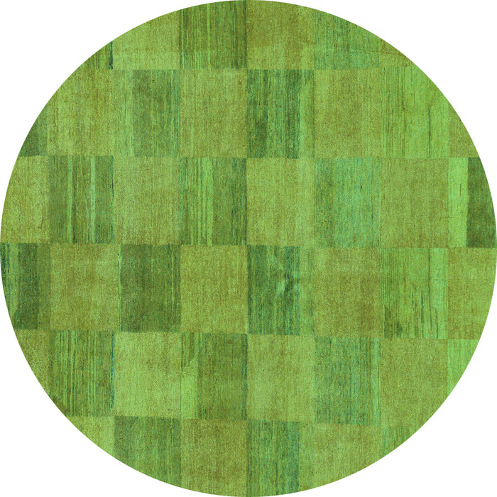 Round Machine Washable Oriental Turquoise Modern Area Rugs, wshabs267turq