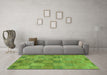 Machine Washable Oriental Turquoise Modern Area Rugs in a Living Room,, wshabs267turq