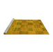 Sideview of Machine Washable Oriental Yellow Modern Rug, wshabs267yw