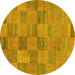 Round Oriental Yellow Modern Rug, abs267yw