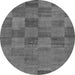 Round Machine Washable Oriental Gray Modern Rug, wshabs267gry