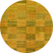 Round Abstract Sedona Brown Oriental Rug, abs267