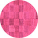 Round Oriental Pink Modern Rug, abs267pnk