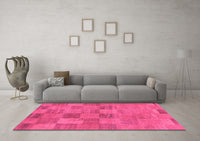 Machine Washable Oriental Pink Modern Rug, wshabs267pnk