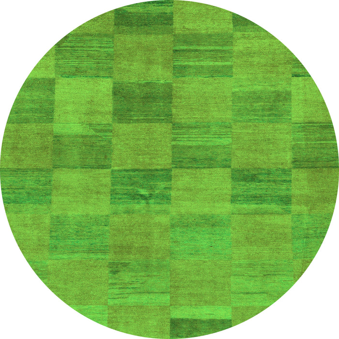 Round Oriental Green Modern Rug, abs267grn