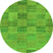 Round Oriental Green Modern Rug, abs267grn