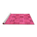 Sideview of Machine Washable Oriental Pink Modern Rug, wshabs267pnk