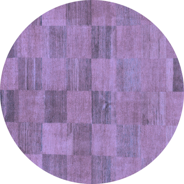 Round Machine Washable Oriental Blue Modern Rug, wshabs267blu