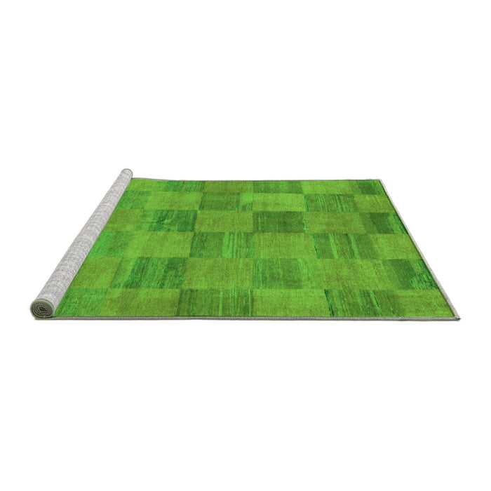 Sideview of Machine Washable Oriental Green Modern Area Rugs, wshabs267grn