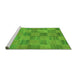 Sideview of Machine Washable Oriental Green Modern Area Rugs, wshabs267grn