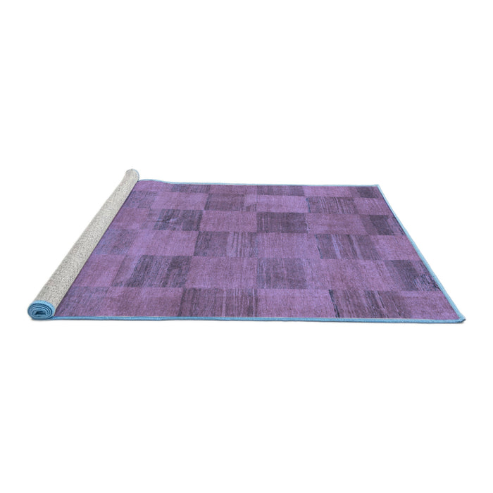 Sideview of Machine Washable Oriental Blue Modern Rug, wshabs267blu