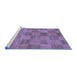 Sideview of Machine Washable Oriental Blue Modern Rug, wshabs267blu