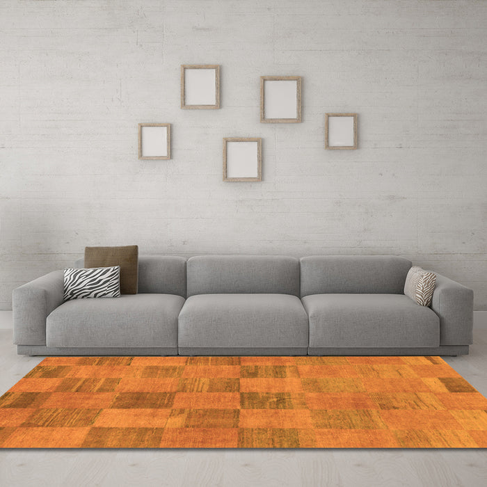 Machine Washable Oriental Orange Modern Area Rugs in a Living Room, wshabs267org