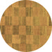 Round Oriental Brown Modern Rug, abs267brn