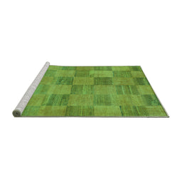 Sideview of Machine Washable Oriental Turquoise Modern Area Rugs, wshabs267turq