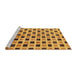 Sideview of Machine Washable Abstract Orange Rug, wshabs268